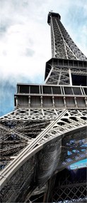 Fotótapéta Eiffel-torony kék ég finom felhők 91x211 +ragasztó