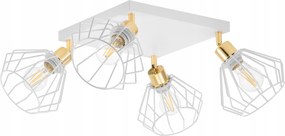 Függő lámpa Csillár Loft Drót Fehér Arany