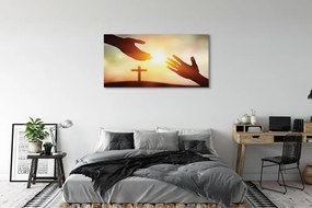 Canvas képek kereszt kezek 100x50 cm