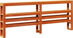 vidaXL viaszbarna tömör fenyőfa fejtámla polcokkal 180 cm