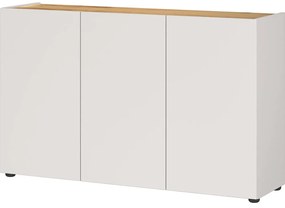 Krémszínű szekrény tölgyfa dekorral 120x76x34 cm Adrano – Germania
