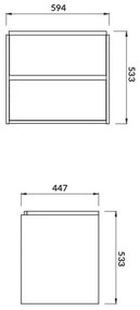 Cersanit S924-008 - CREA mosdó alatti fürdőszobaszekrény 59,4x44,7 cm, tölgy