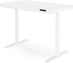 Elektromos ülő-álló íróasztal fiókkal és Qi vezeték nélküli töltővel fehér, 1200 mm: ELLIS