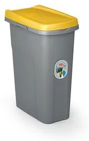 HOME ECOSYS műanyag szemetesek szelektált hulladékgyűjtésre, 25 literes térfogat, sárga
