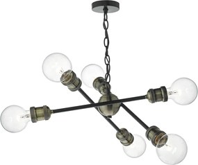 Dar Lighting BRIGADE BRI0654 Függőlámpa 6x60W/E27 IP20