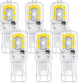 6 db-os Led Izzó Szett G9 Fényes 300LM 360° Energiatakarékos 3W 6000k A+