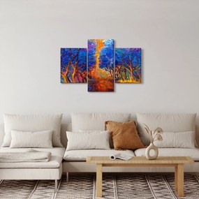 Kép - őszi fa koronák, modern impresszionizmus (90x60 cm)