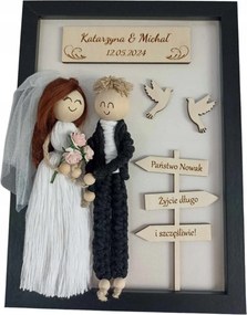Esküvői ajándék személyre szabott Esküvői ajándék Ifjú pár Esküvő Makramé