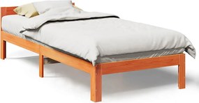 vidaXL viaszbarna tömör fenyő ágykeret matrac nélkül 80x200 cm
