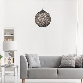 Csillár zsinóron JUTE 1xE27/60W/230V fekete