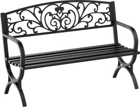 Outsunny 2-személyes Kerti Pad 240kg Terhelhetőséggel - Beltéri és Kültéri Használatra 127x60x85 cm Fekete | Aosom
