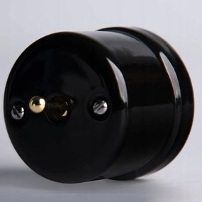 Kerámia Falra Szerelhető Csengőkaros Nyomógomb, Fekete