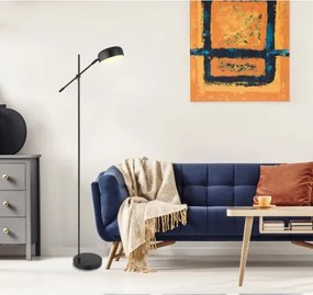 Globo 24099SB Állólámpa fém fekete váz, fém fekete búra, műanyag szatén izzóvédővel. A fej állítható. HxSzxM: 477x200x1390, fényforrás nélkül 1xE14 25W 230V