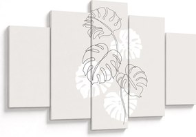 Kép - Vonalkép monstera N⁰3 (150x105 cm)