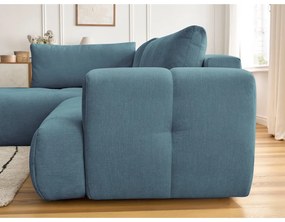 Kék kinyitható-tárolóhelyes sarokkanapé (bal oldali-L alakú) Fuji – Bobochic Paris