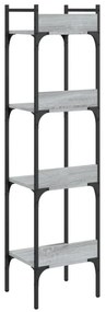 4 szintes szürke sonoma szerelt fa könyvespolc 35x30x138,5 cm