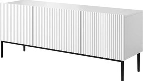 Nicole 150 cm-es TV-szekrény - matt fehér / fekete lábak