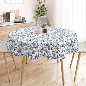 Goldea loneta dekoratív asztalterítő - kék színű alakzatok - kör alakú Ø 100 cm