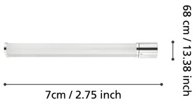 Eglo 99339 - TRAGACETE LED fürdőszobai tükörvilágítás 15W IP44