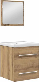 vidaXL Fürdőszoba bútor szett fiókkal 2 pcs Artisan tölgy Faanyag