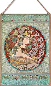Alfons Mucha - Hölgy profilból II üvegkép, falikép