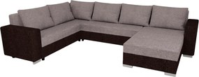 Univerzális ülőgarnitúra, sötétbarna/barnásszürke Taupe, BELEN NEW ROH U