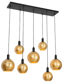 Design lógólámpa fekete aranyszínű üveggel 7 lámpás - Bert