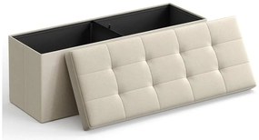 Puff, Összecsukható tárolópad 110 x 38 x 38 cm, bézs