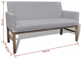 világosszürke gumifa és szövet pad bélelt párnával