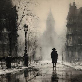 Poszter 90x90cm Köd London felett