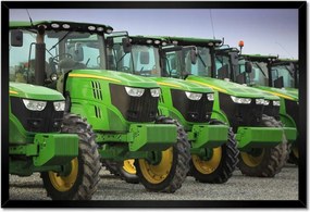 Poszterek keretben 60x40 Zöld traktorok sora