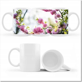 Fotó bögre Rózsaszín virágok Gyönyörű