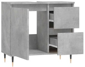 betonszürke szerelt fa fürdőszobaszekrény 65 x 33 x 60 cm
