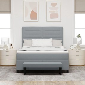 Boxspring Ágy Matraccal &amp; Pad Szürke 140x190 cm Szövet