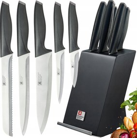 5 Db-os Konyhakés Szett Fekete Blokkban