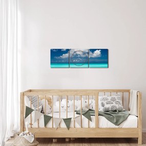 Kép - Trópusi tengerpart (órával) (90x30 cm)