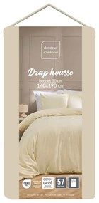 Elefántcsont színű lepedő 140x190 cm Linella – douceur d'intérieur