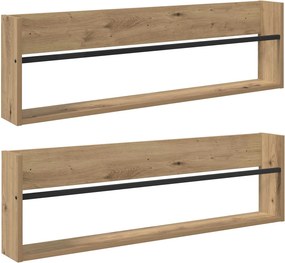 vidaXL Magazin állvány 2 pcs Artisan tölgy 100 x 12 x 30 cm Faanyag