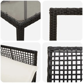 9 darabos kertészeti étkező szett barna poli rattan
