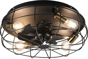 TRIO R61095032 TRONDHEIM Ventilátoros lámpa Fekete E27 IP20