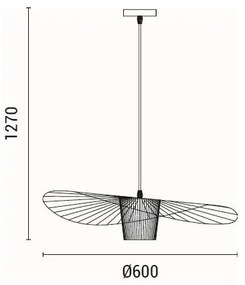 Csillár zsinóron OGGI 1xE27/40W/230V fekete