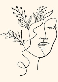 Fém poszter Fali dekoráció Nő koszorúval