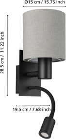 Eglo PASTERI 900701 Fali lámpa 1x40W/E27|1x3,8W/LED 320lm IP20