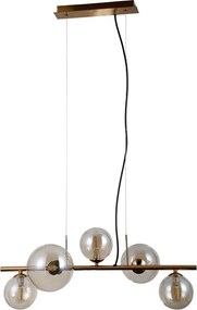Italux glamour modern függeszték canello borostyán sárgaréz itxpnd-406007-5-hbr