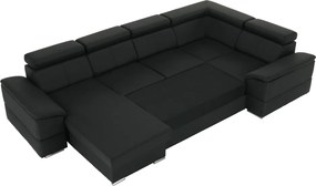 Ülőgarnitúra, sötétszürke, balos kivitel, SEGORIA ROH U