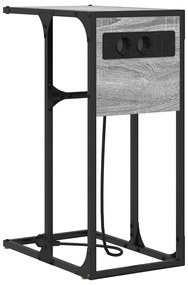 Éjjeli asztal Szürke sonoma Faanyag