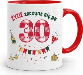 Születésnapra 30 30. 30-as Bögre Piros Ajándék fényképes nyomattal