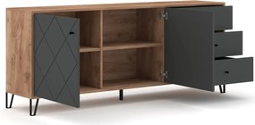 Komód 183 cm Craft Tobacco tölgy / grafit színkombinációban - BACARDI