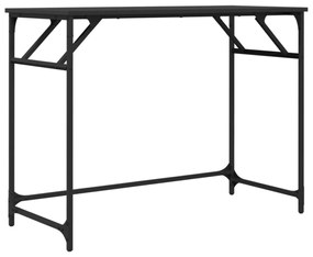 fekete szerelt fa és porszórt acél íróasztal 100x45x76 cm