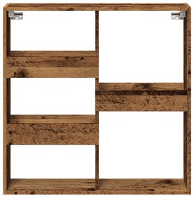 antik fa színű szerelt fa faliszekrény 80 x 15 x 80 cm